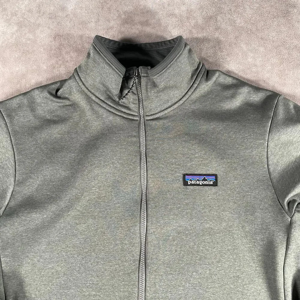 Patagonia MEN'S R1 Regulator Daily Zip-Neck Pullover Sz Medium Grey Sweater